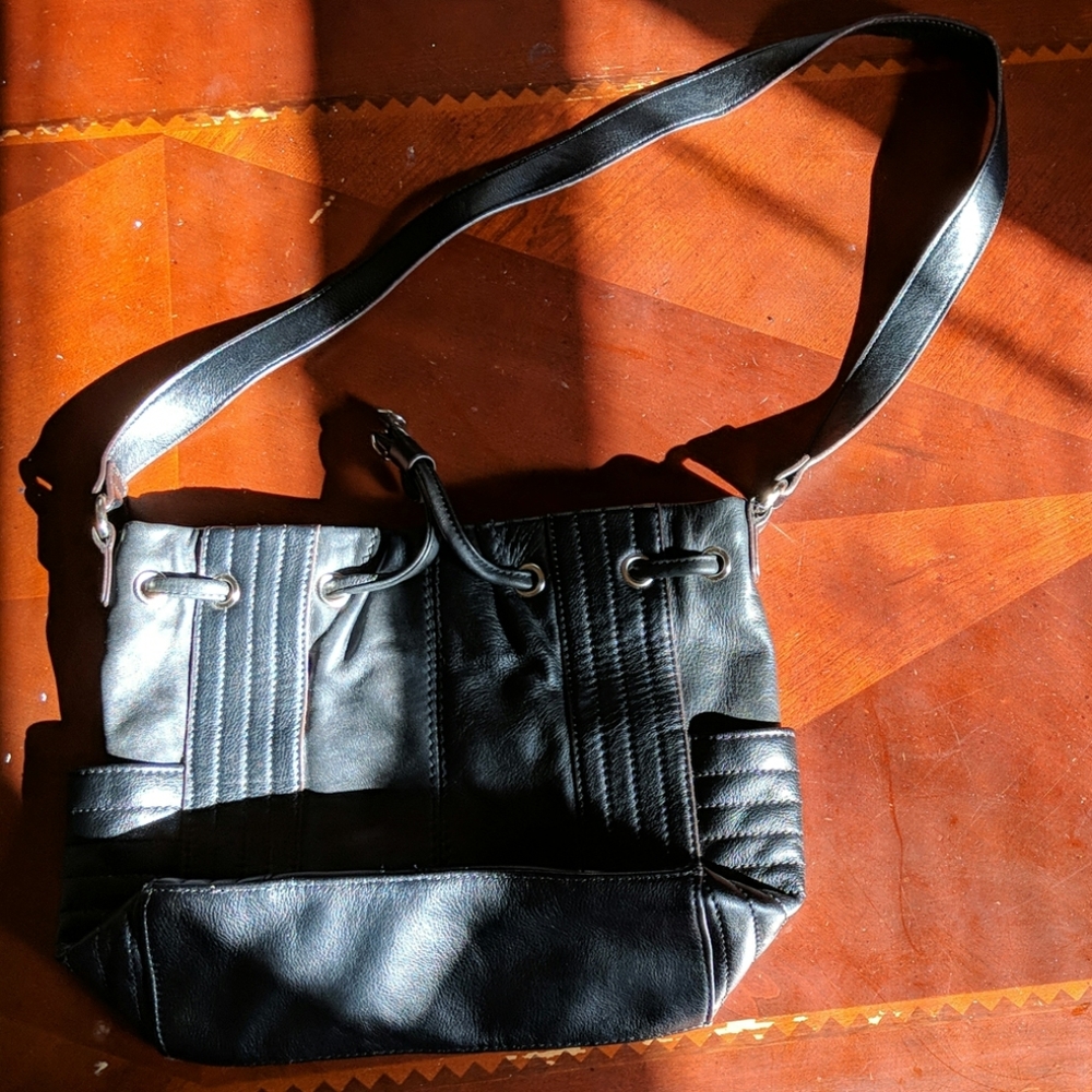Black leather purse